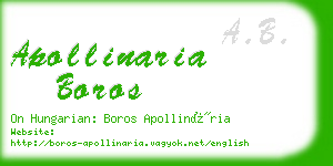 apollinaria boros business card